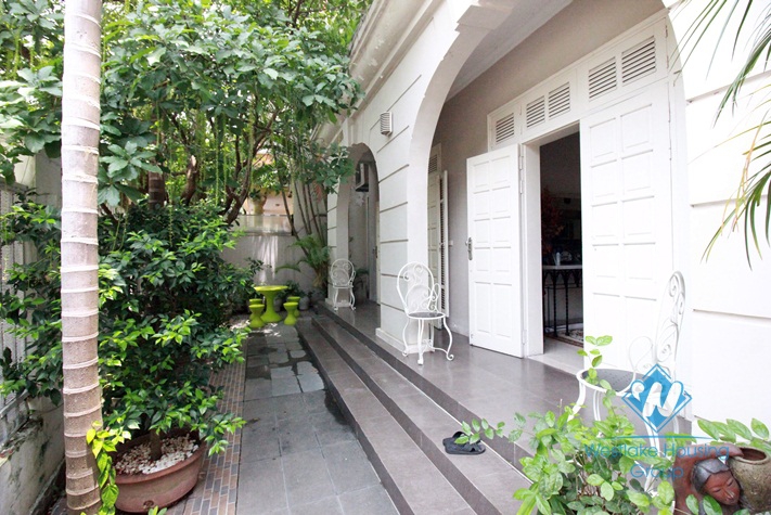Beautiful house with large garden for rent in Ciputra area, Tay Ho, Hanoi